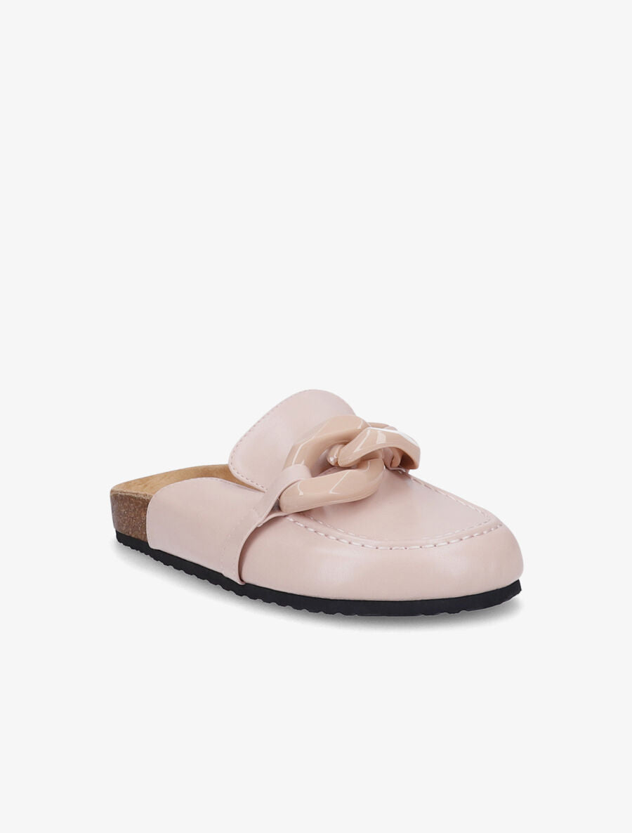 Mules plates bouts fermés à maillons - Rose - 2