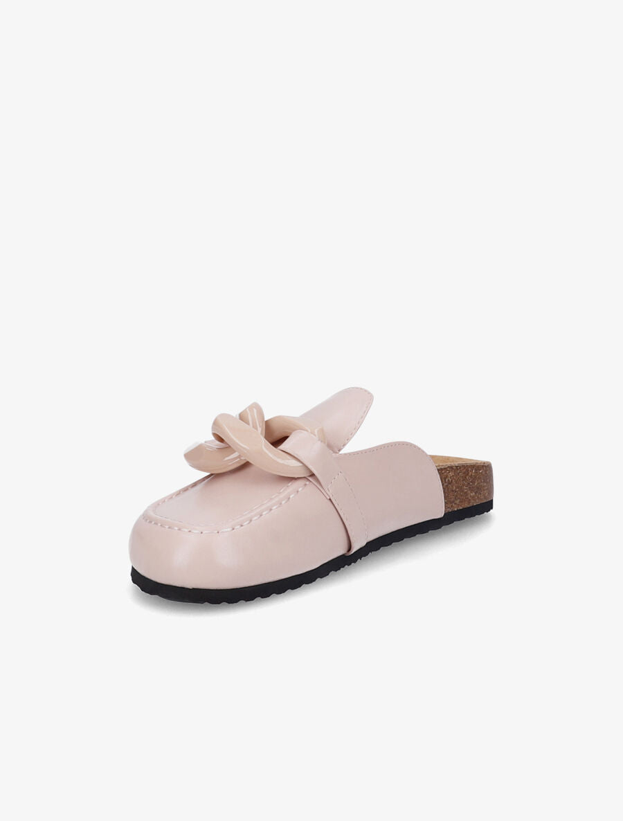 Mules plates bouts fermés à maillons - Rose - 3