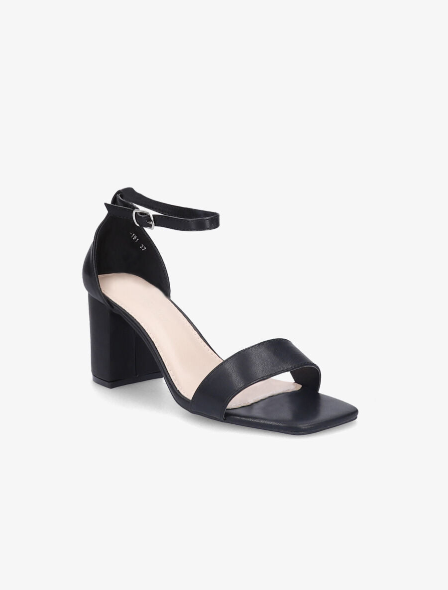 Sandales en simili à brides et talons - Noir - 2