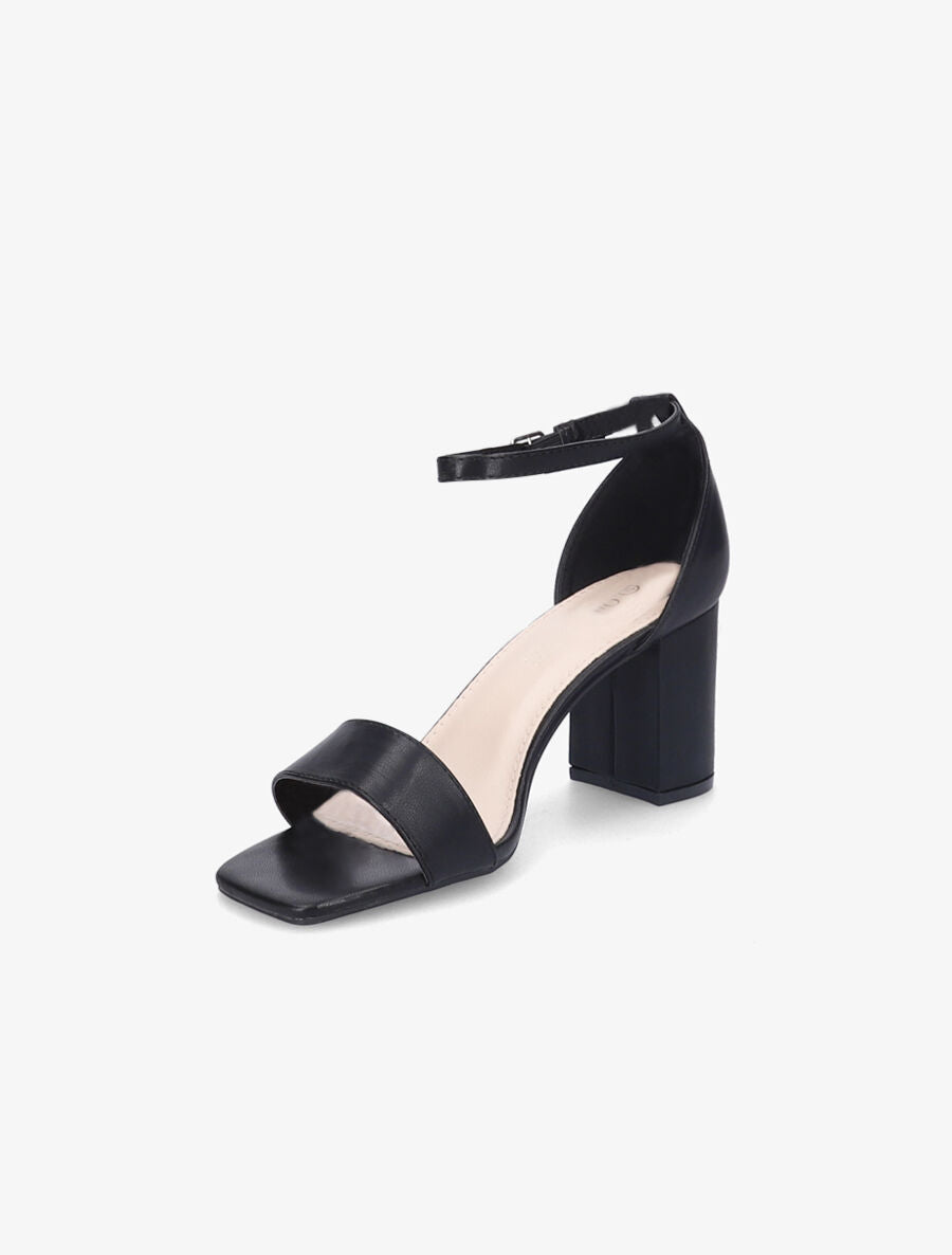 Sandales en simili à brides et talons - Noir - 3