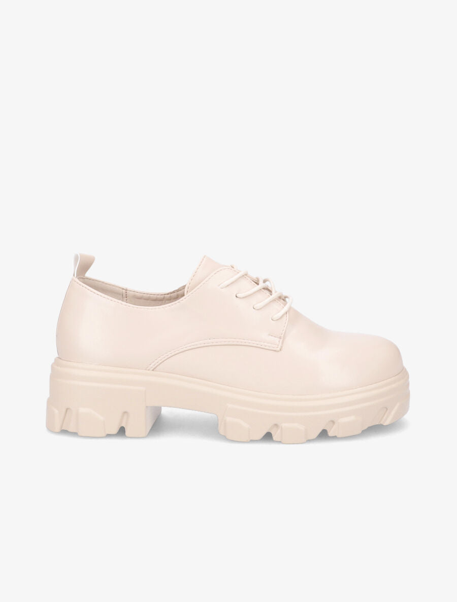 Derbies unies semelles chunky - Beige - 1