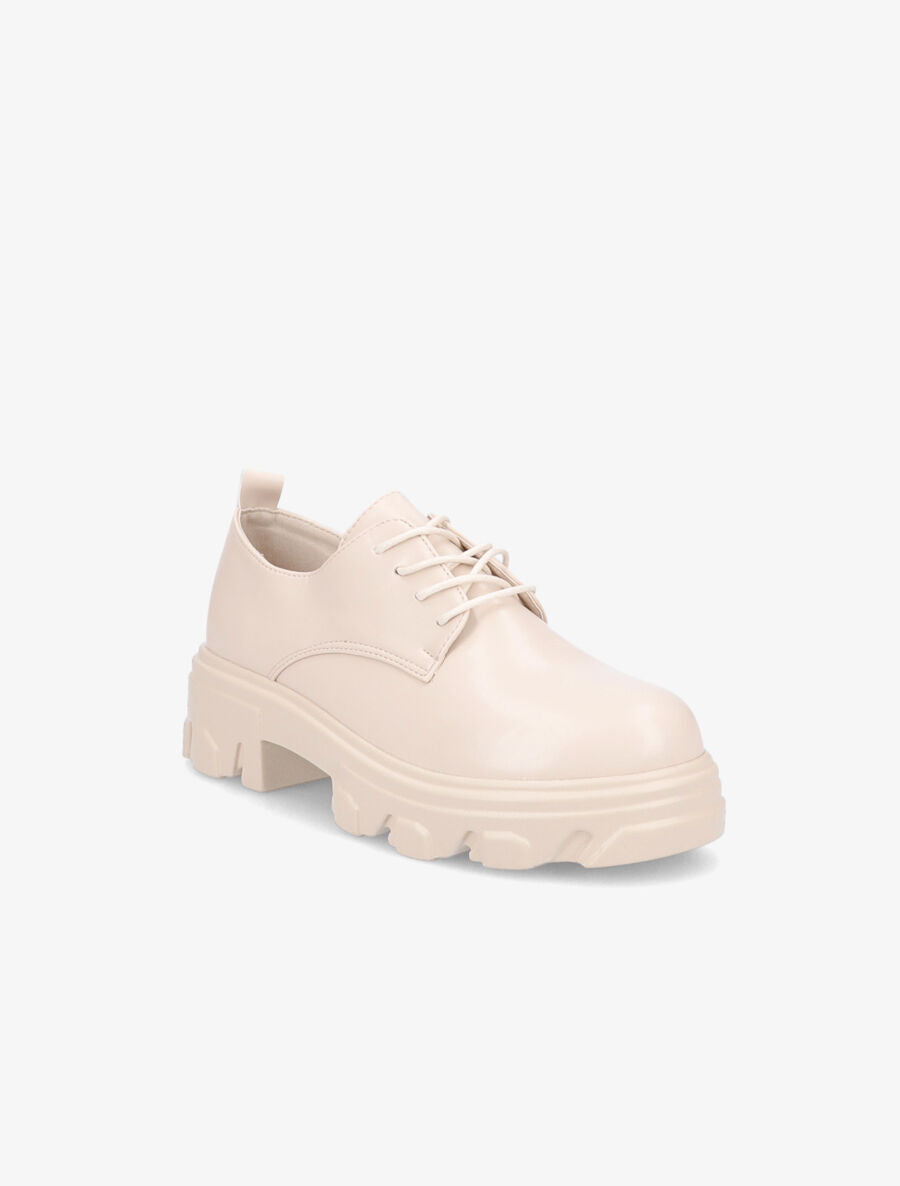 Derbies unies semelles chunky - Beige - 2