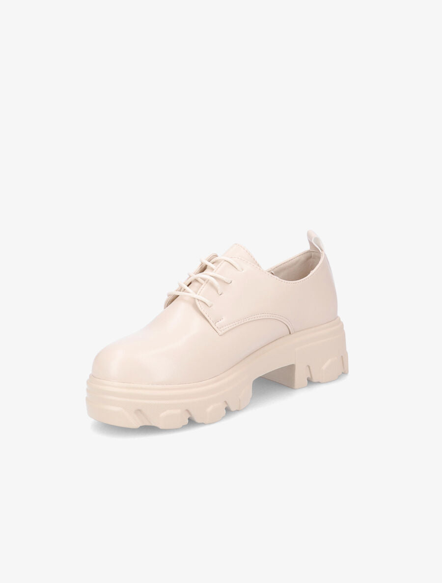 Derbies unies semelles chunky - Beige - 3