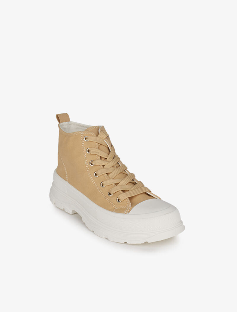 Tennis en toile à semelles épaisses - Beige - 3