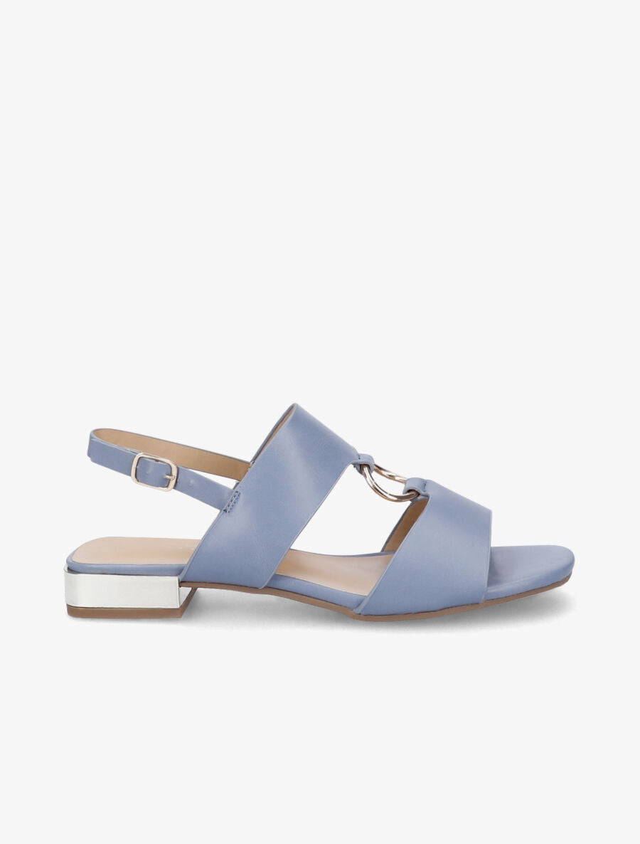 Sandales à brides larges et boucles métalliques - Bleu - 2