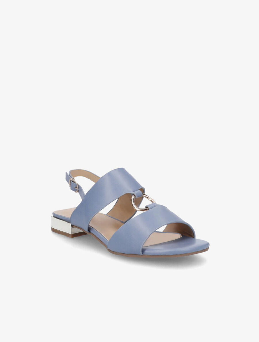 Sandales à brides larges et boucles métalliques - Bleu - 1