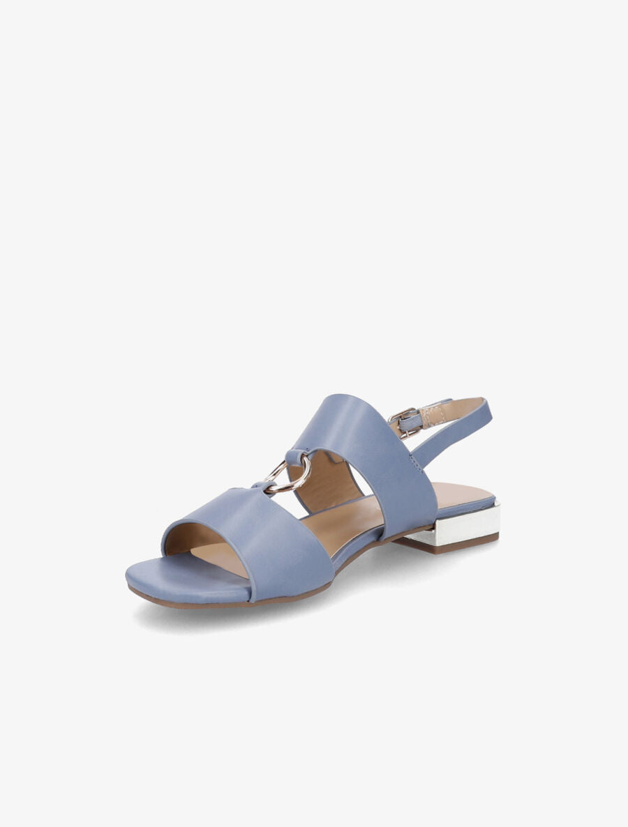 Sandales à brides larges et boucles métalliques - Bleu - 3