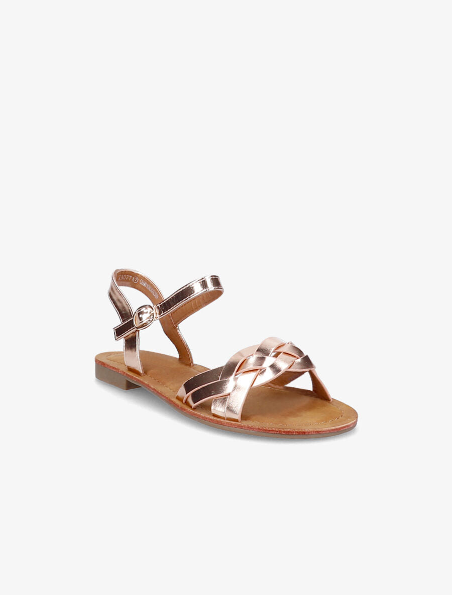 Sandales plates à brides tressées - Rose gold - 2