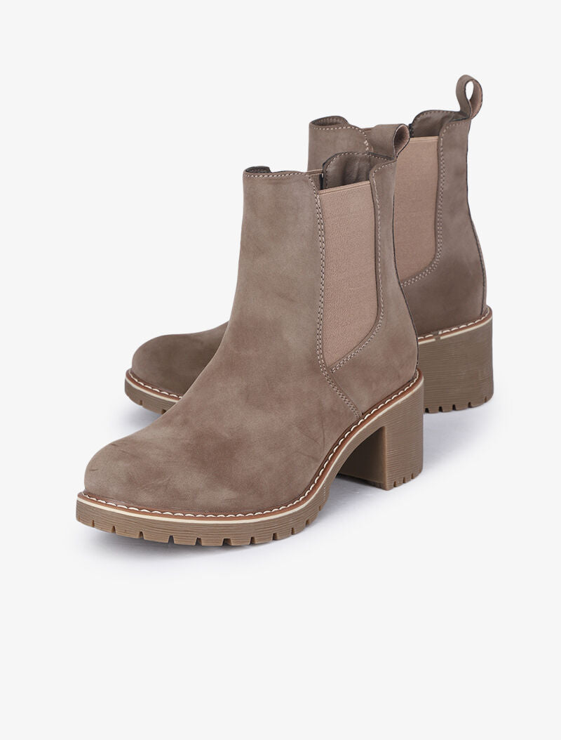 Chelsea boots élastiquées en suédine - Taupe - 5