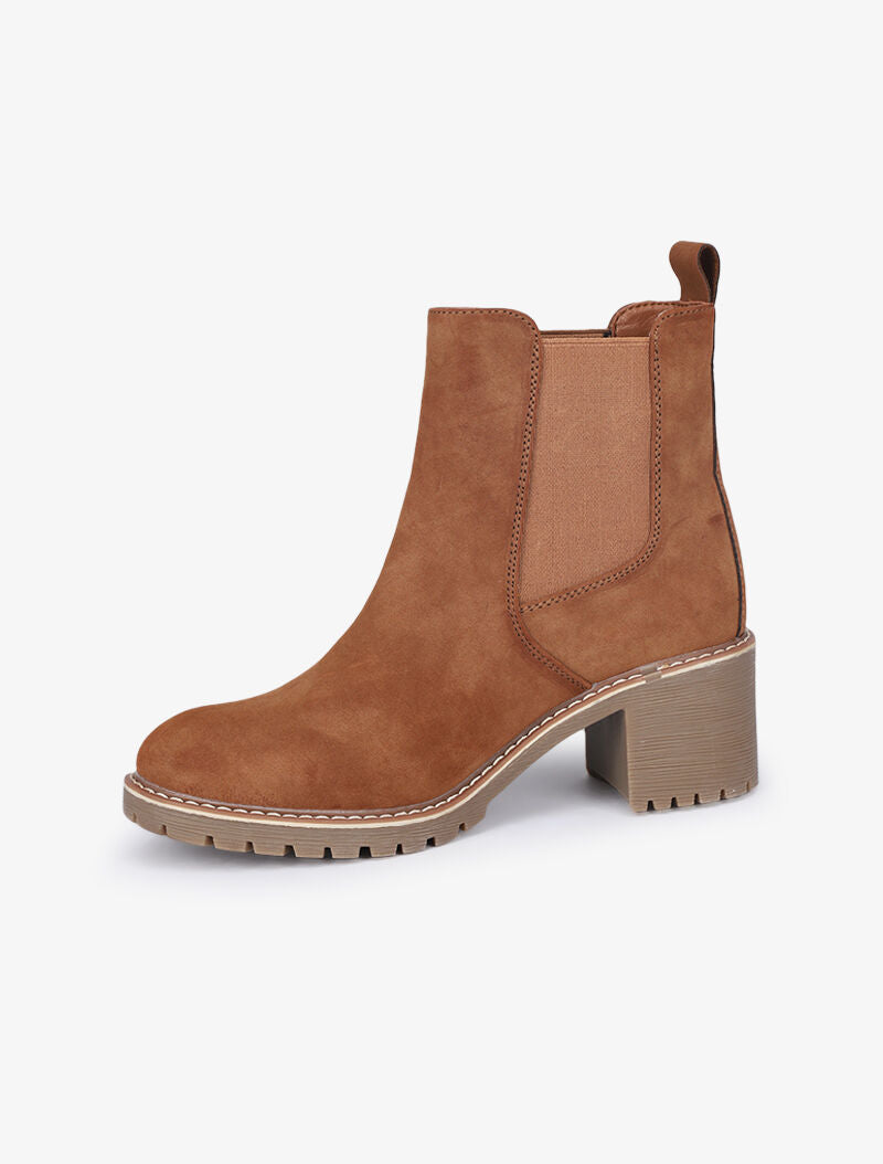 Chelsea boots élastiquées en suédine - Camel - 4
