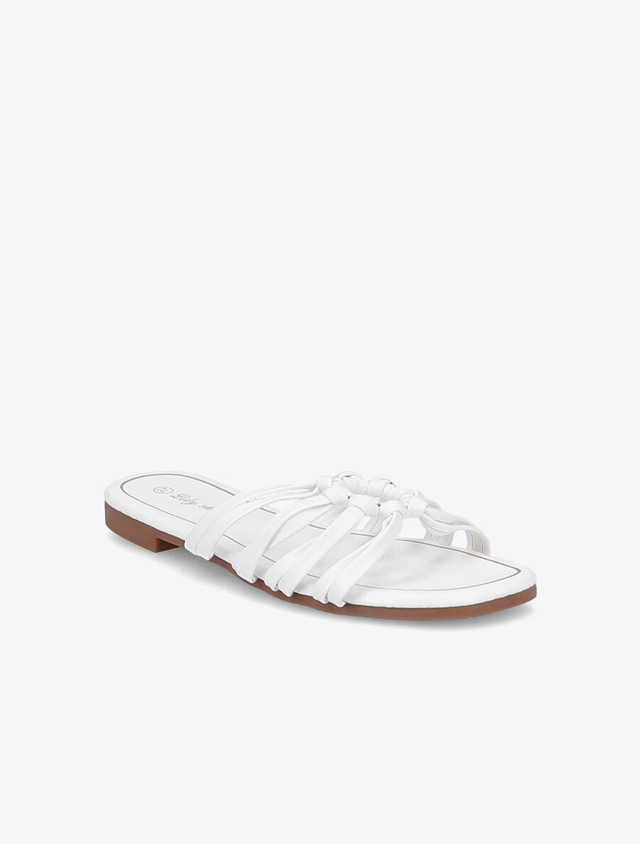 Mules plates à brides et anneaux - Blanc - 2