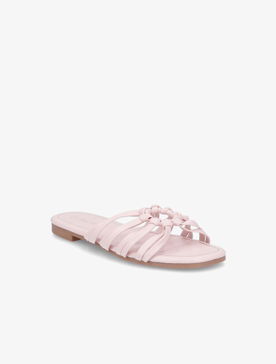 Mules plates à brides et anneaux - Rose - 2
