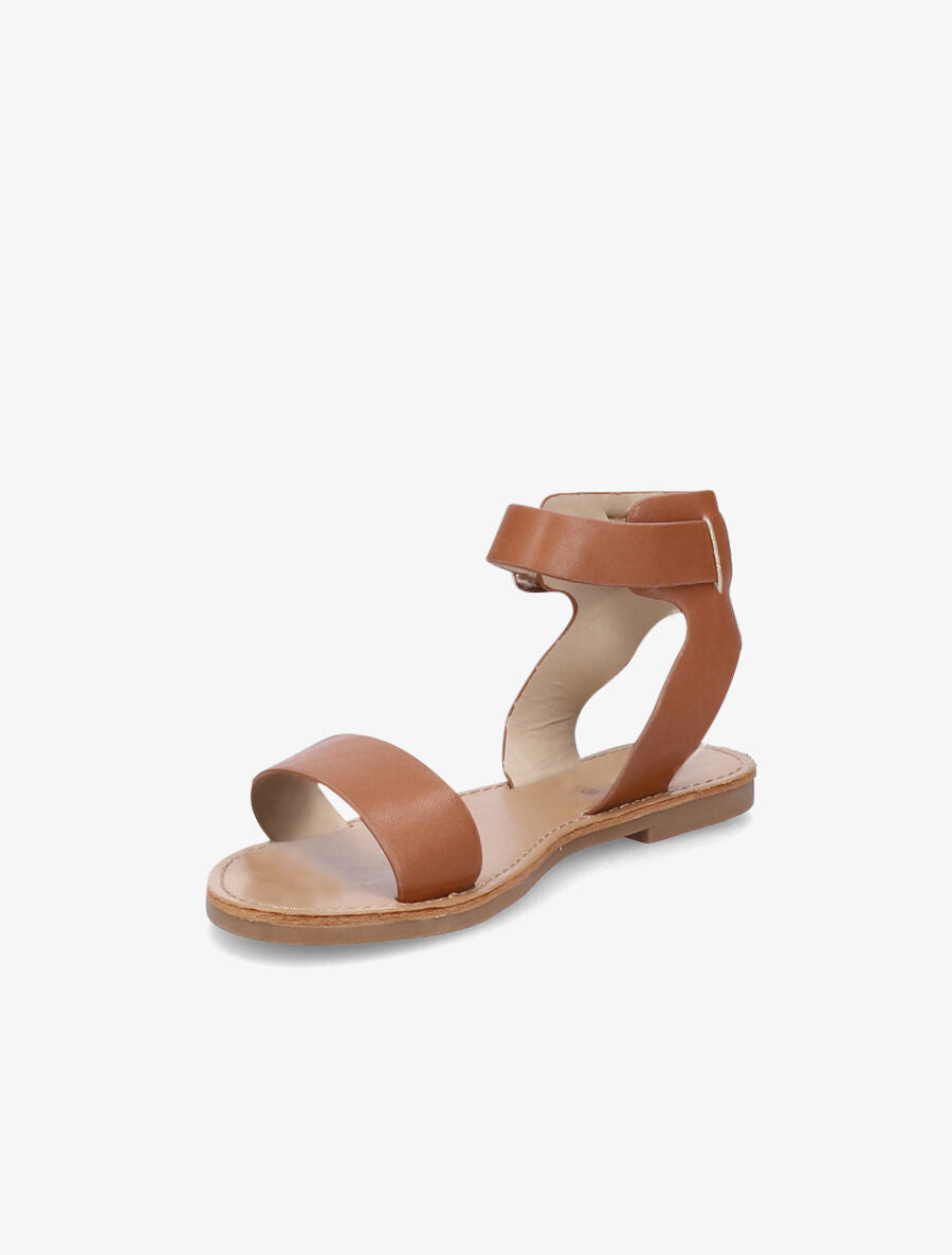 Nu-pieds basiques en simili - Camel - 4