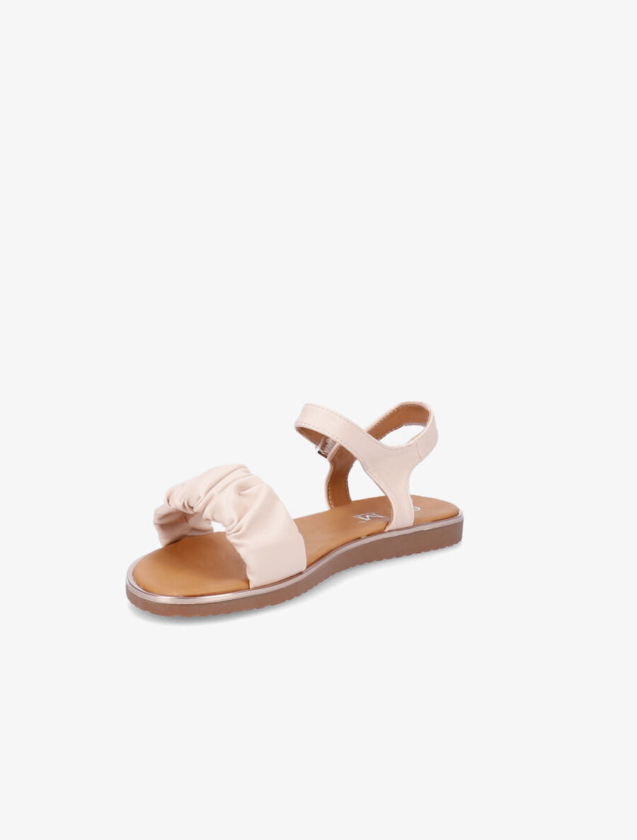Sandales plates froncées - Beige - 3