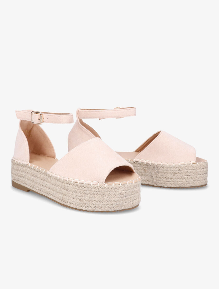 Espadrilles en suédine à plateforme - Rose - 4