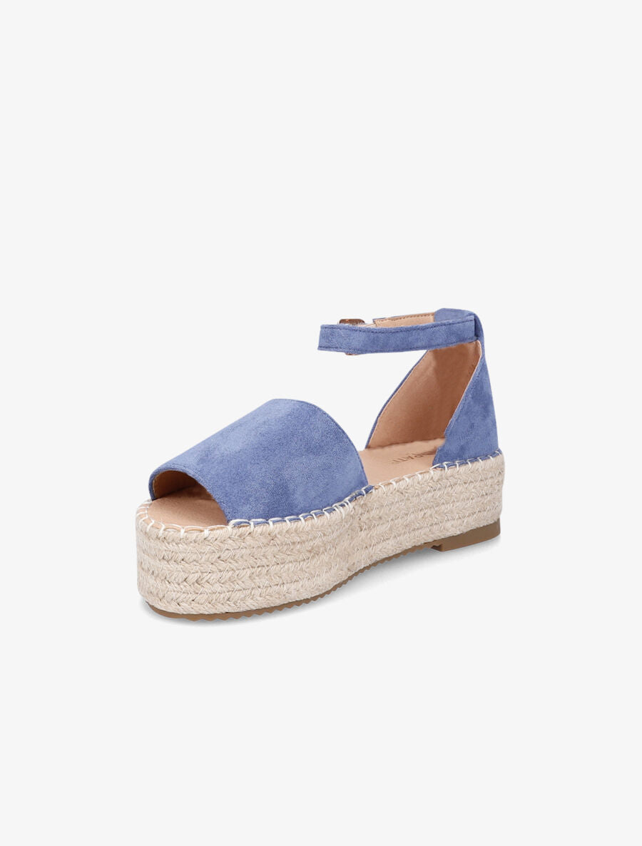 Espadrilles en suédine à plateforme - Bleu - 3