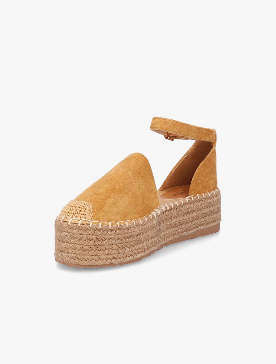 Espadrilles basique en suédine à plateforme - Camel - 2