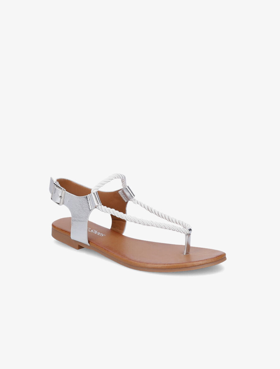 Nu-pieds à brides cordes - Argent - 5