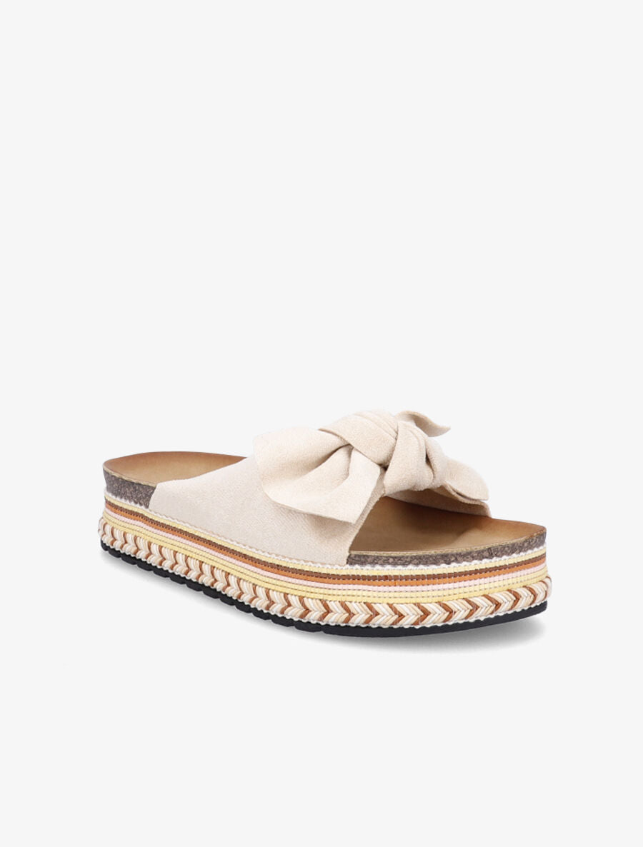 Mules à semelle plateforme stylisée - Beige - 1