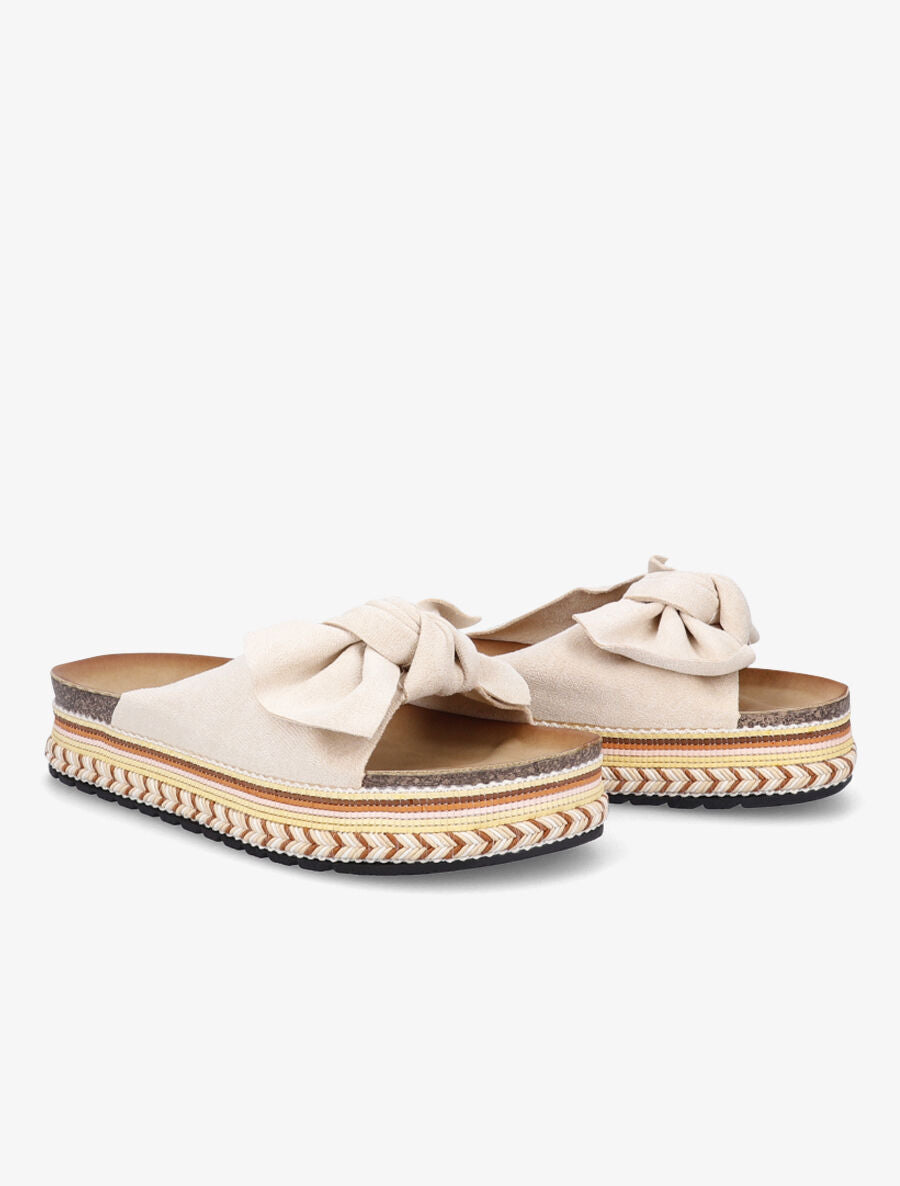 Mules à semelle plateforme stylisée - Beige - 4
