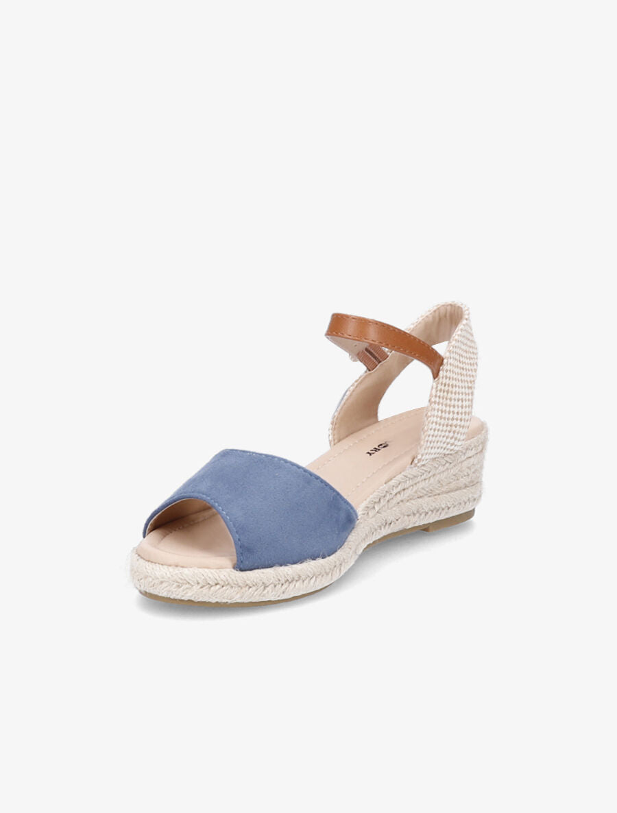 Sandales compensées style espadrille - Bleu - 3