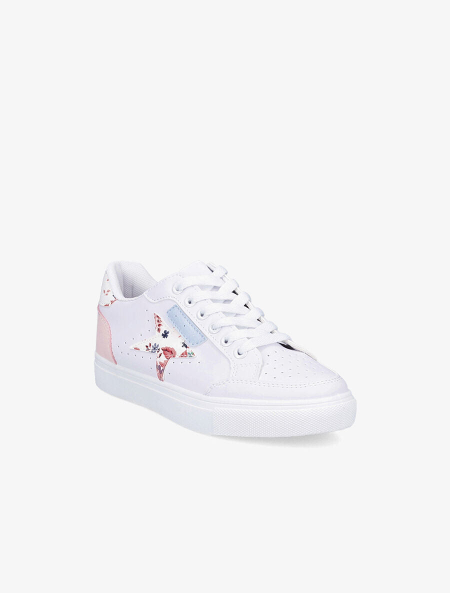 Sneakers à étoile imprimé fleuri - Blanc - 2