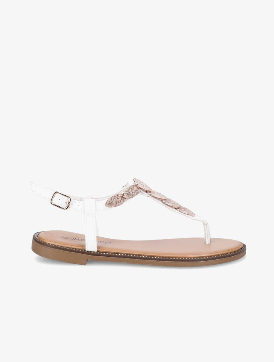 Nu-pieds à médailles style feuilles - Blanc - 2