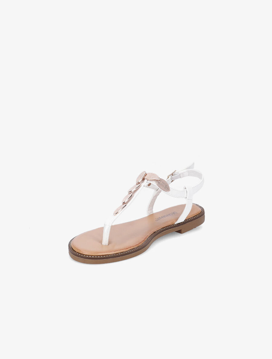 Nu-pieds à médailles style feuilles - Blanc - 3