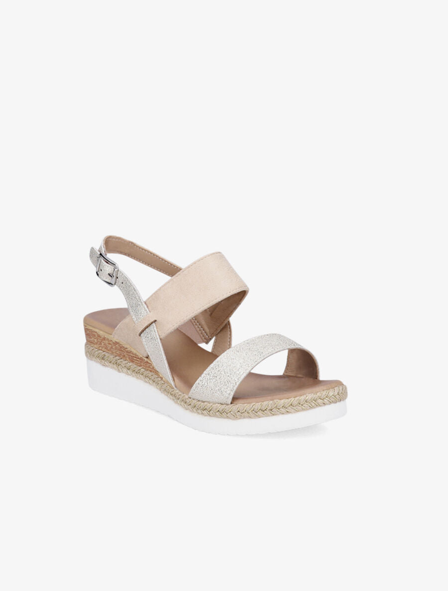 Sandales compensées irisées - Beige - 2