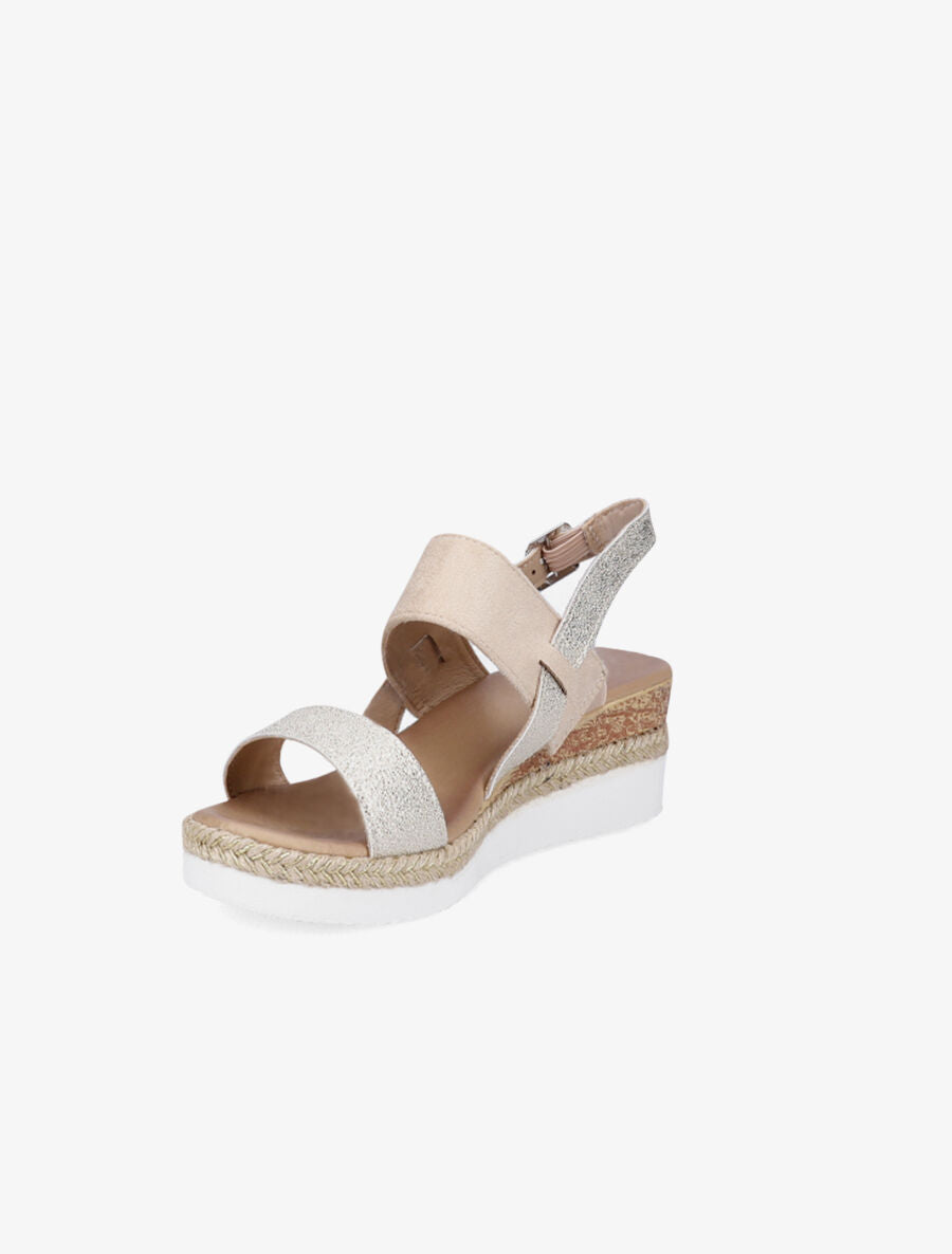 Sandales compensées irisées - Beige - 3