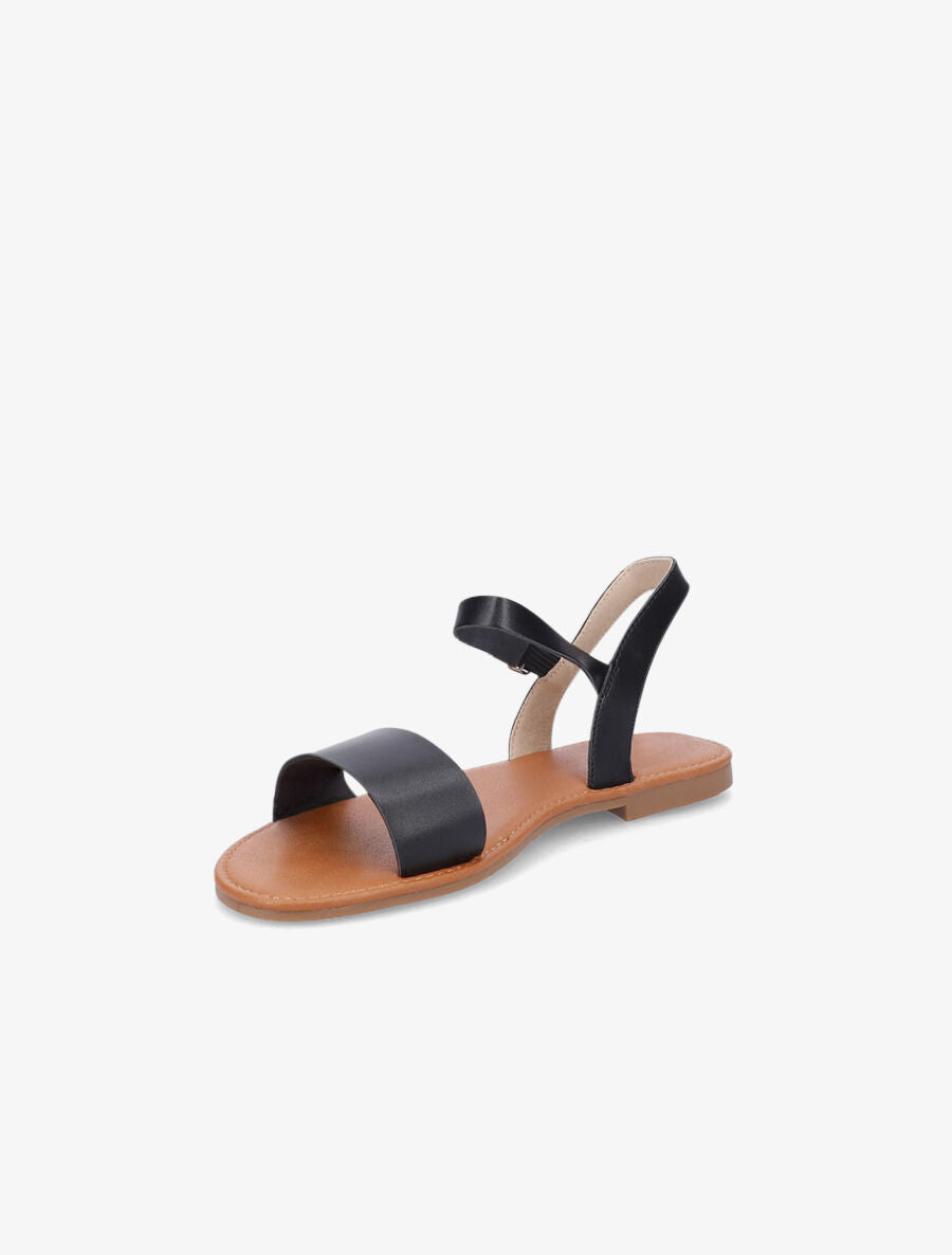 Nu-pieds basiques en simili - Noir - 3