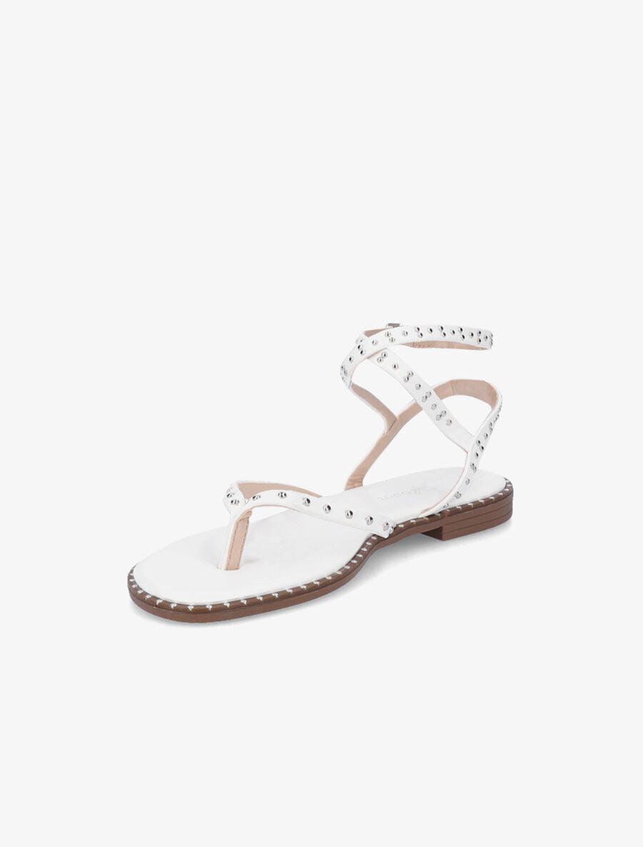 Nu-pieds à tour de cheville clouté - Blanc - 3