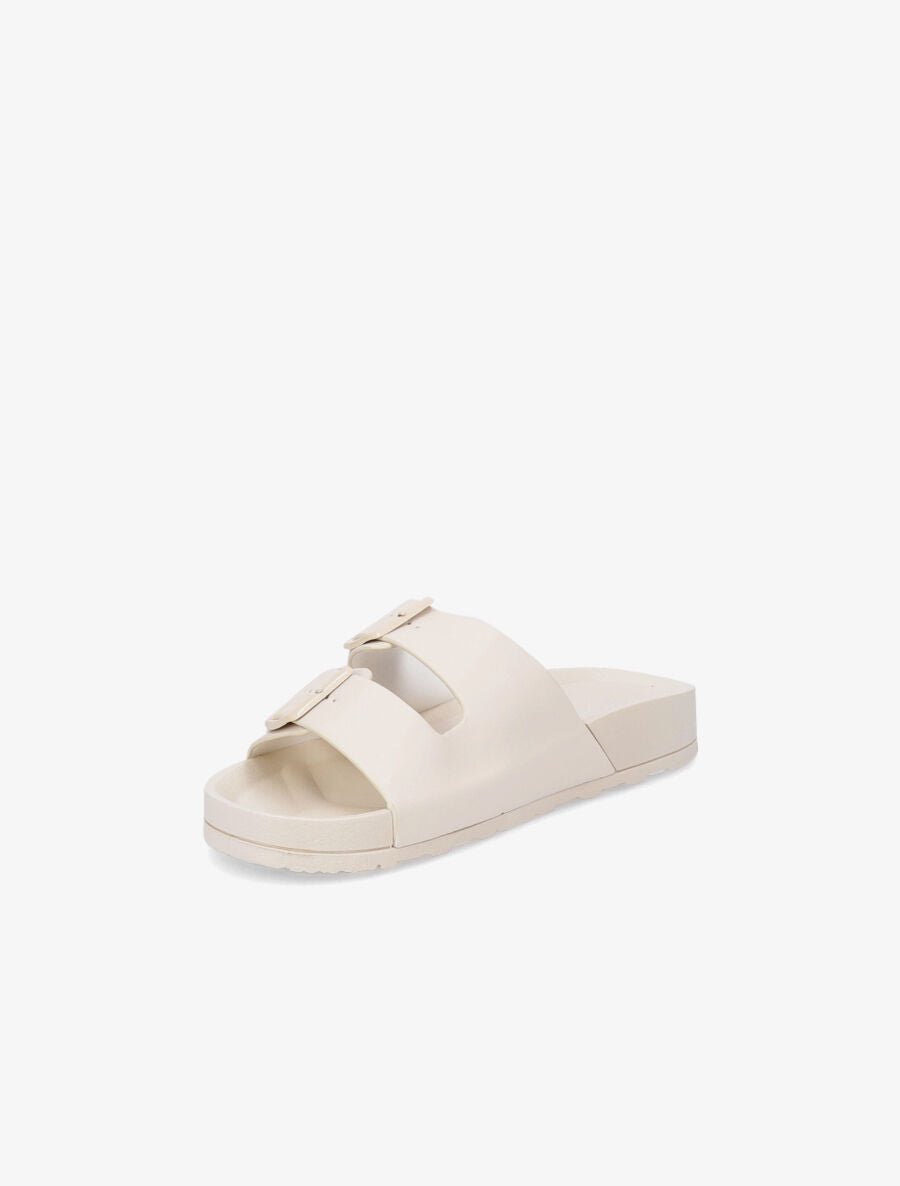 Claquettes monochrome à double brides - Beige - 3