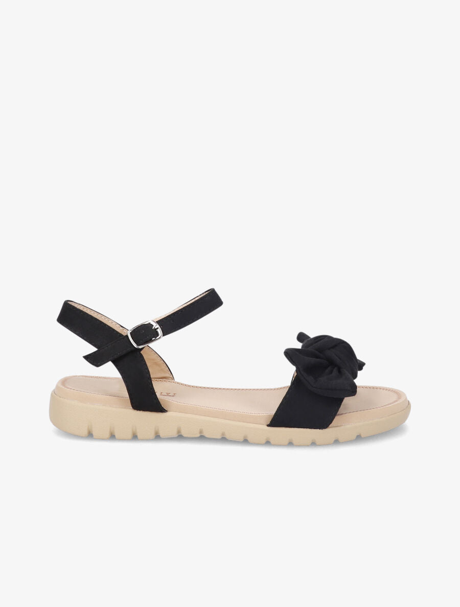 Nu-pieds à noeud en suédine - Noir - 5