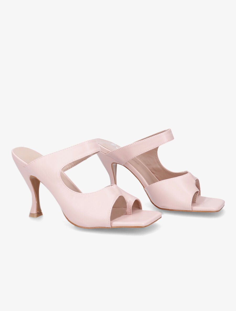 Mules asymétriques à entredoigt - Rose - 4