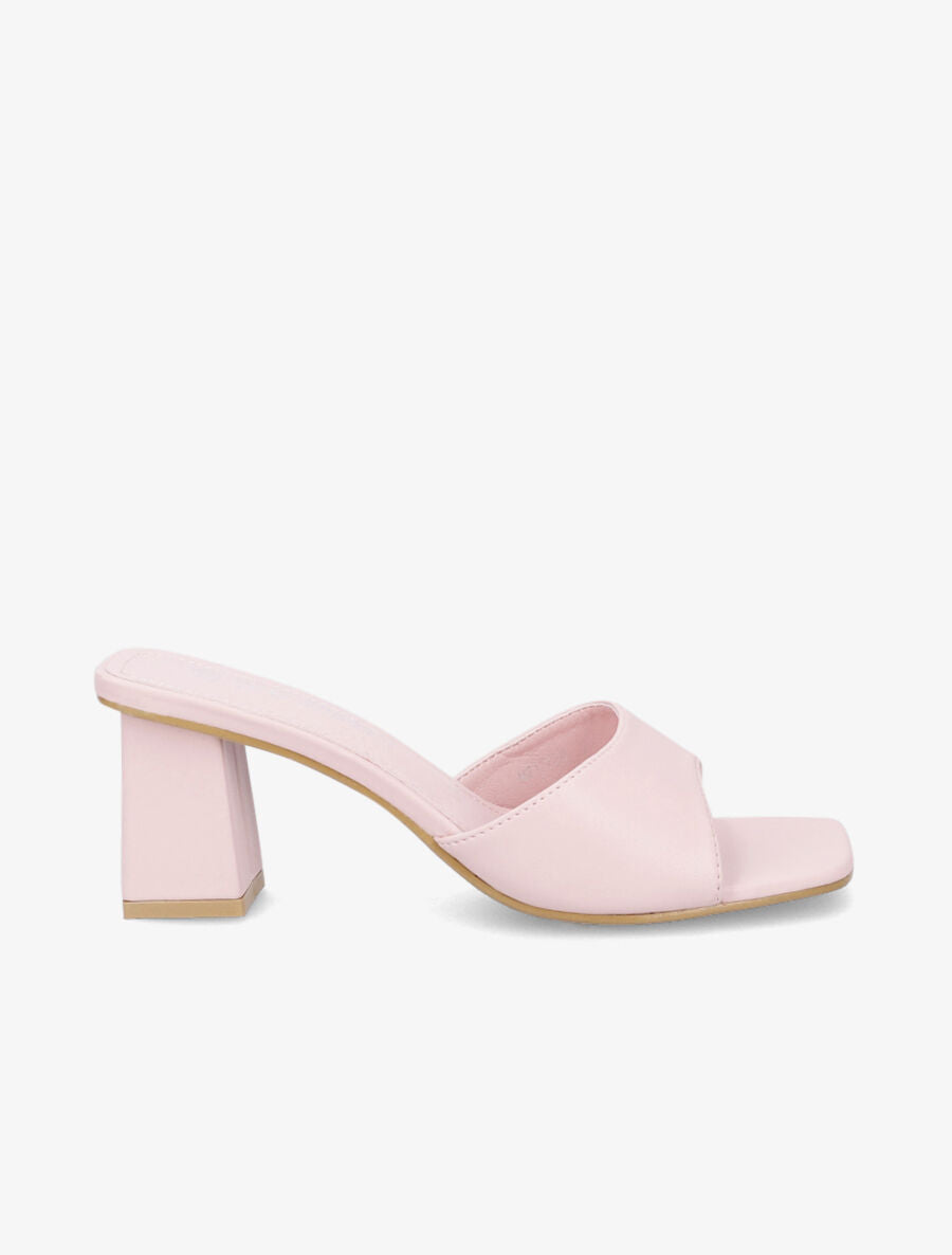 Mules à bout carré - Rose - 5