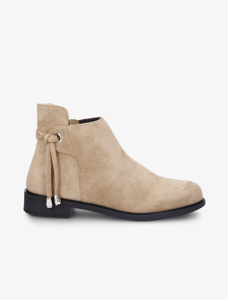 Bottines suédées à pampilles - Beige - 2