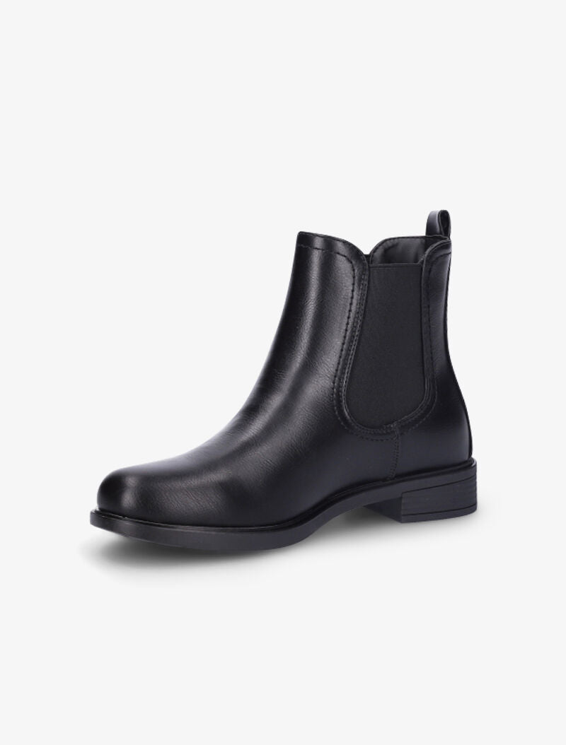 Bottines plates en simili à chevilles élastiquées - Noir - 4