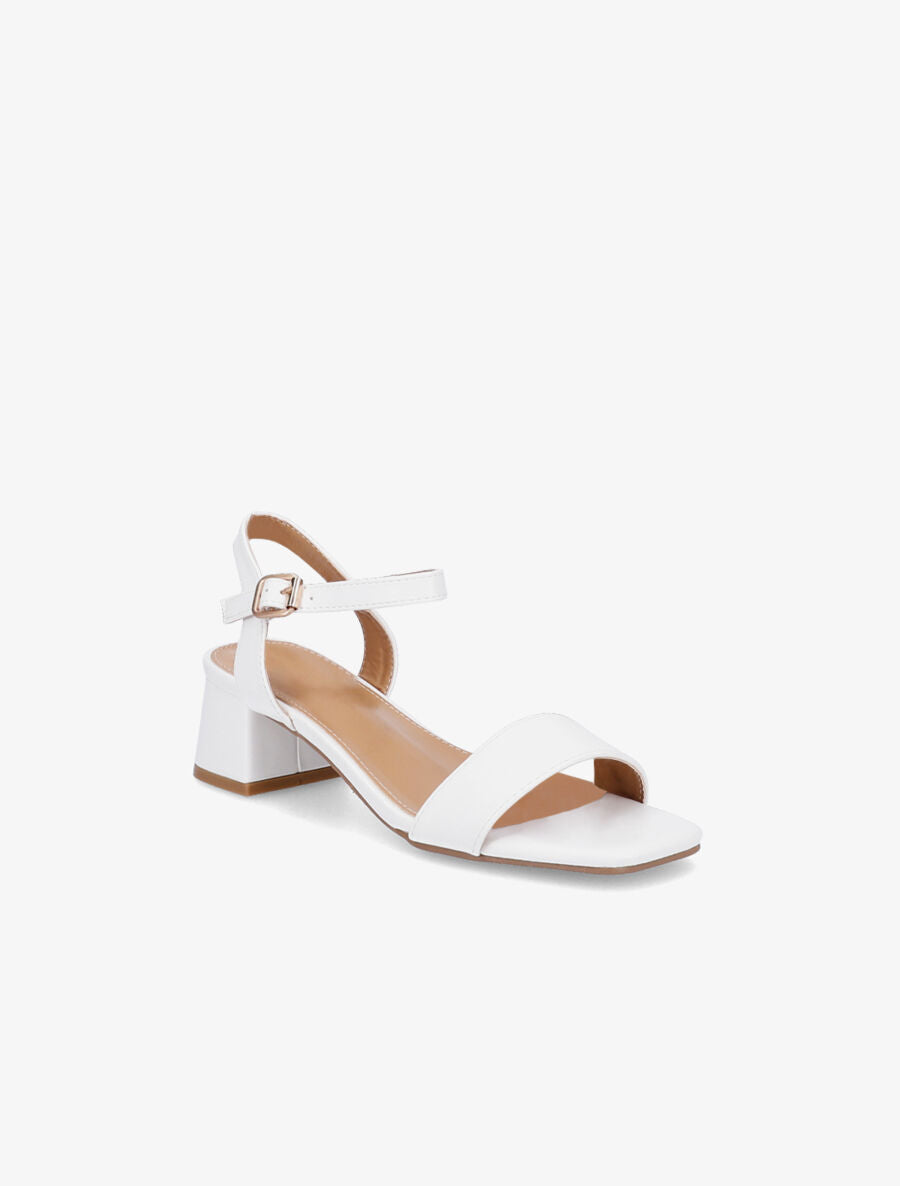 Sandales classiques unies en simili - Blanc - 2