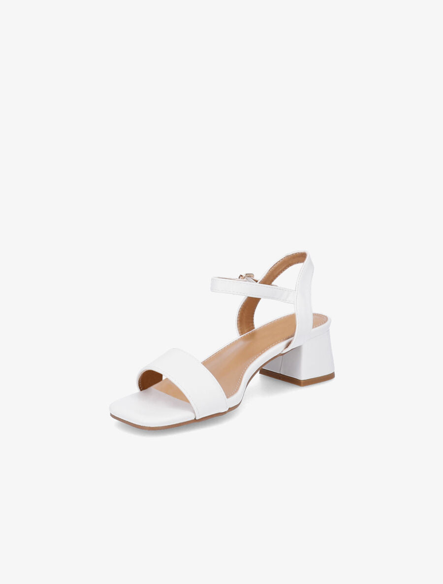 Sandales classiques unies en simili - Blanc - 3