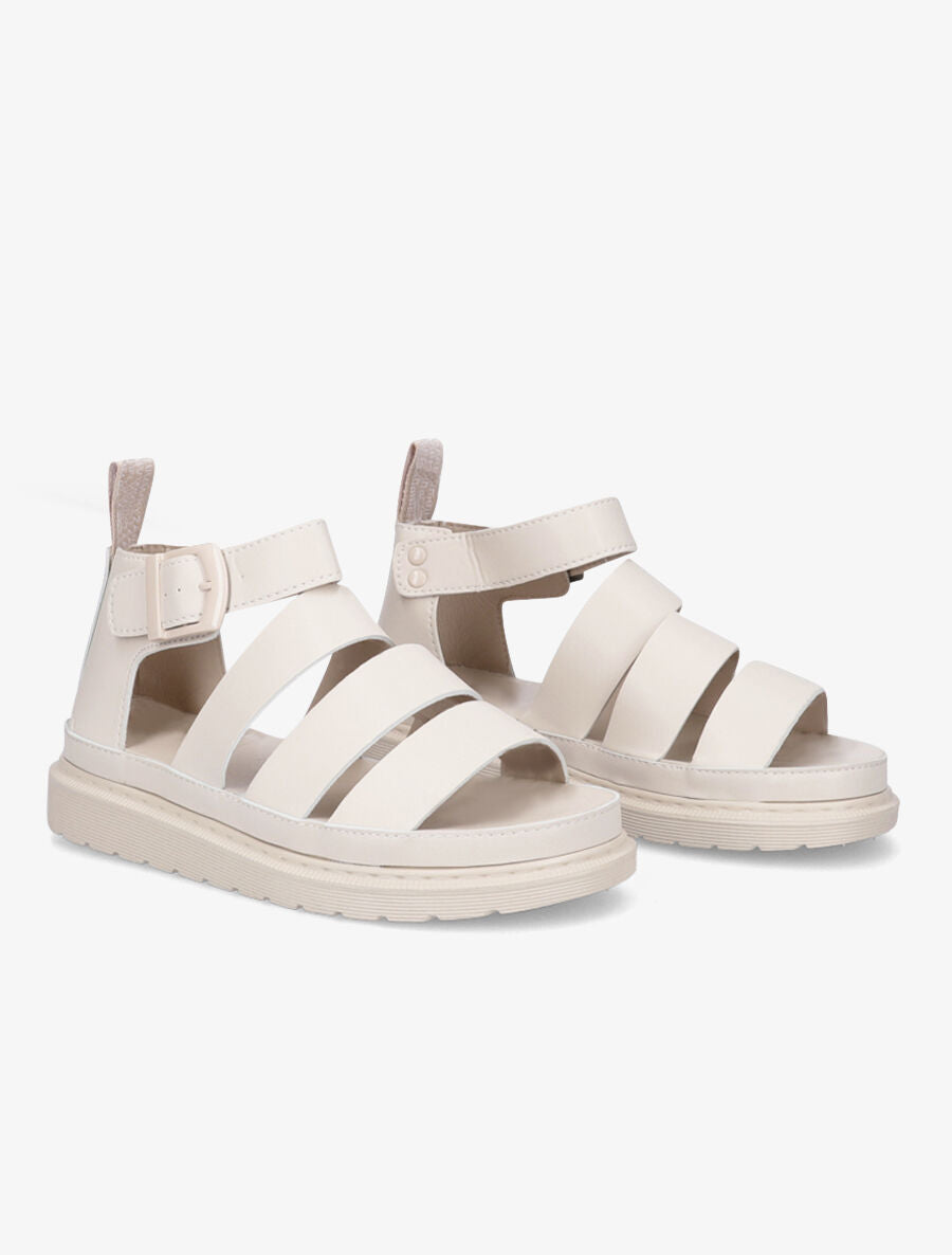 Sandales à brides en simili - Beige - 4