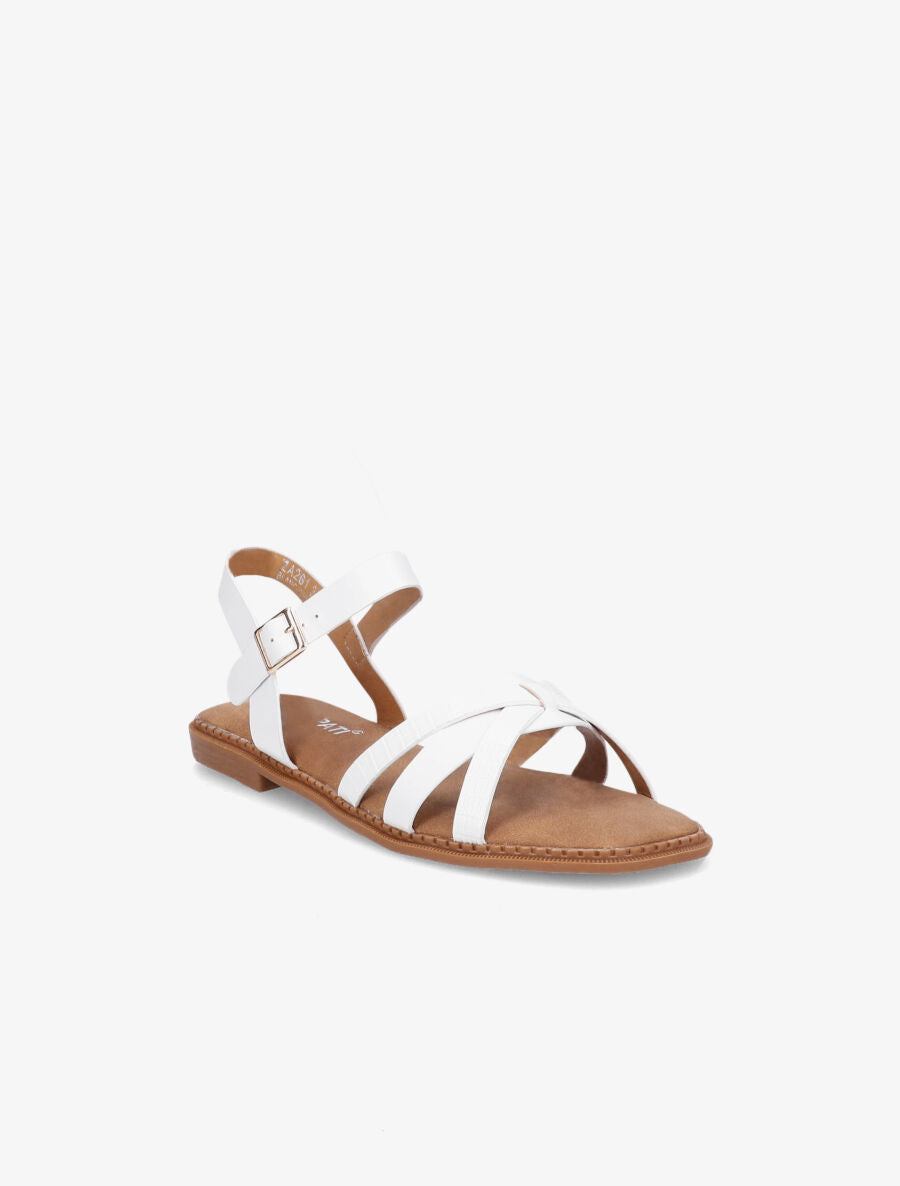 Nu-pieds à ganses texturées - Blanc - 2