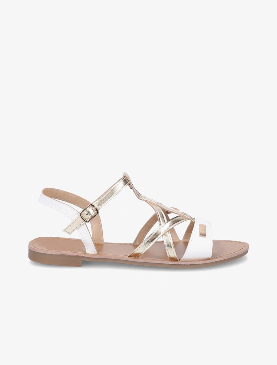 Nu-pieds croisés et irisés - Blanc - 5