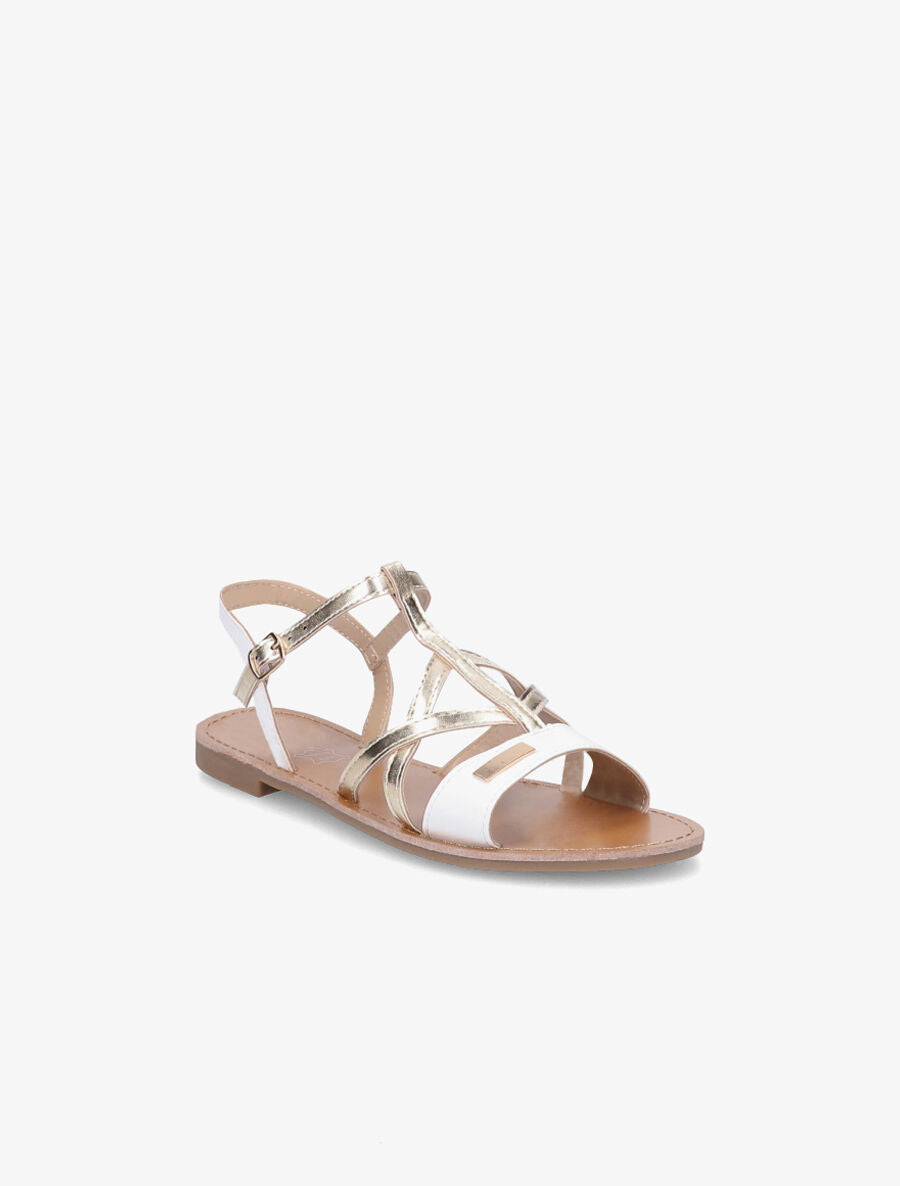 Nu-pieds croisés et irisés - Blanc - 2