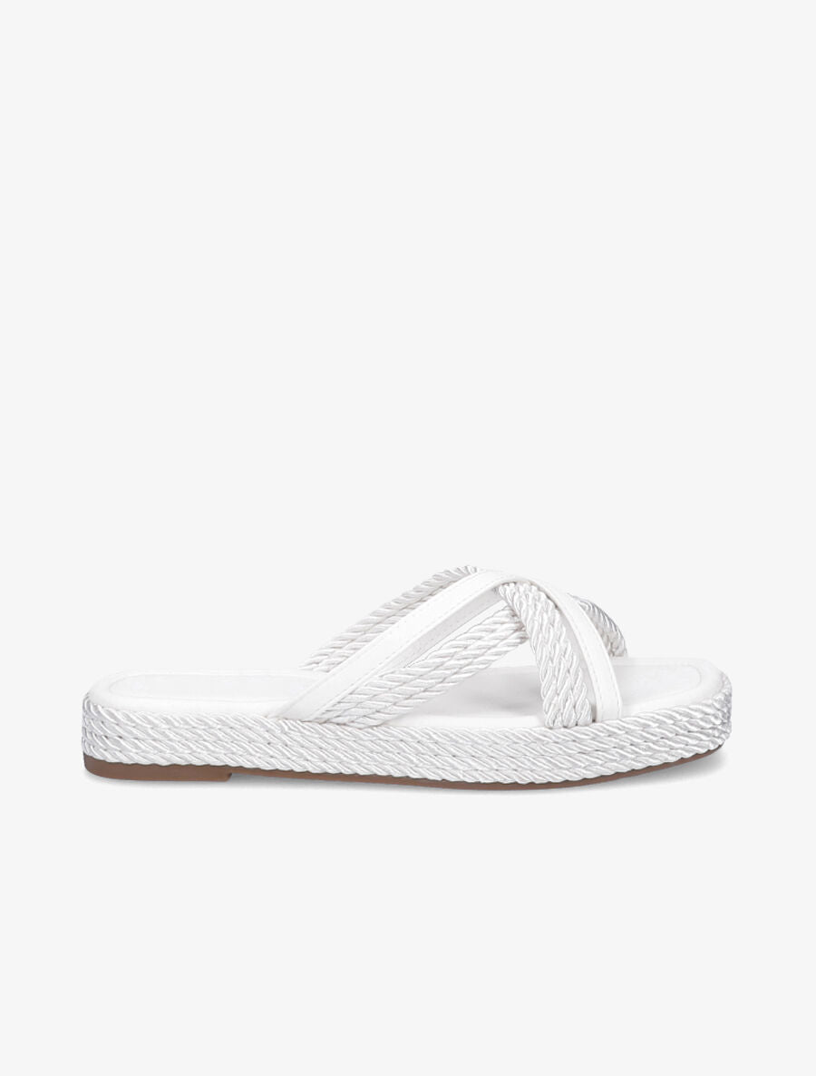 Claquettes à ganses croisées - Blanc - 1