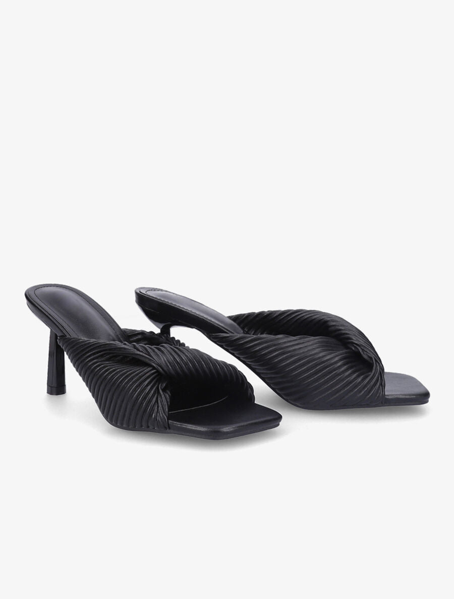 Mules torsadées à talon aiguille - Noir - 4