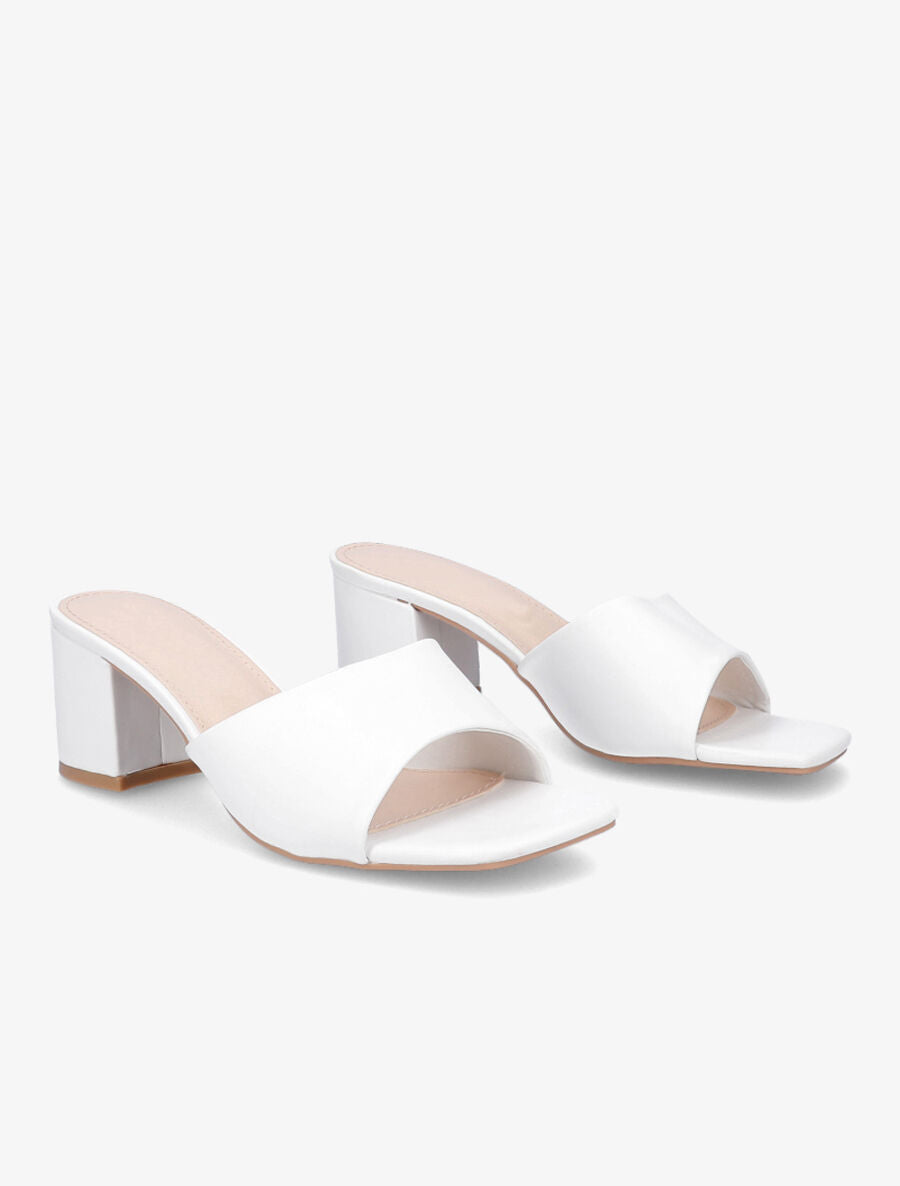 Mules classiques en simili - Blanc - 4