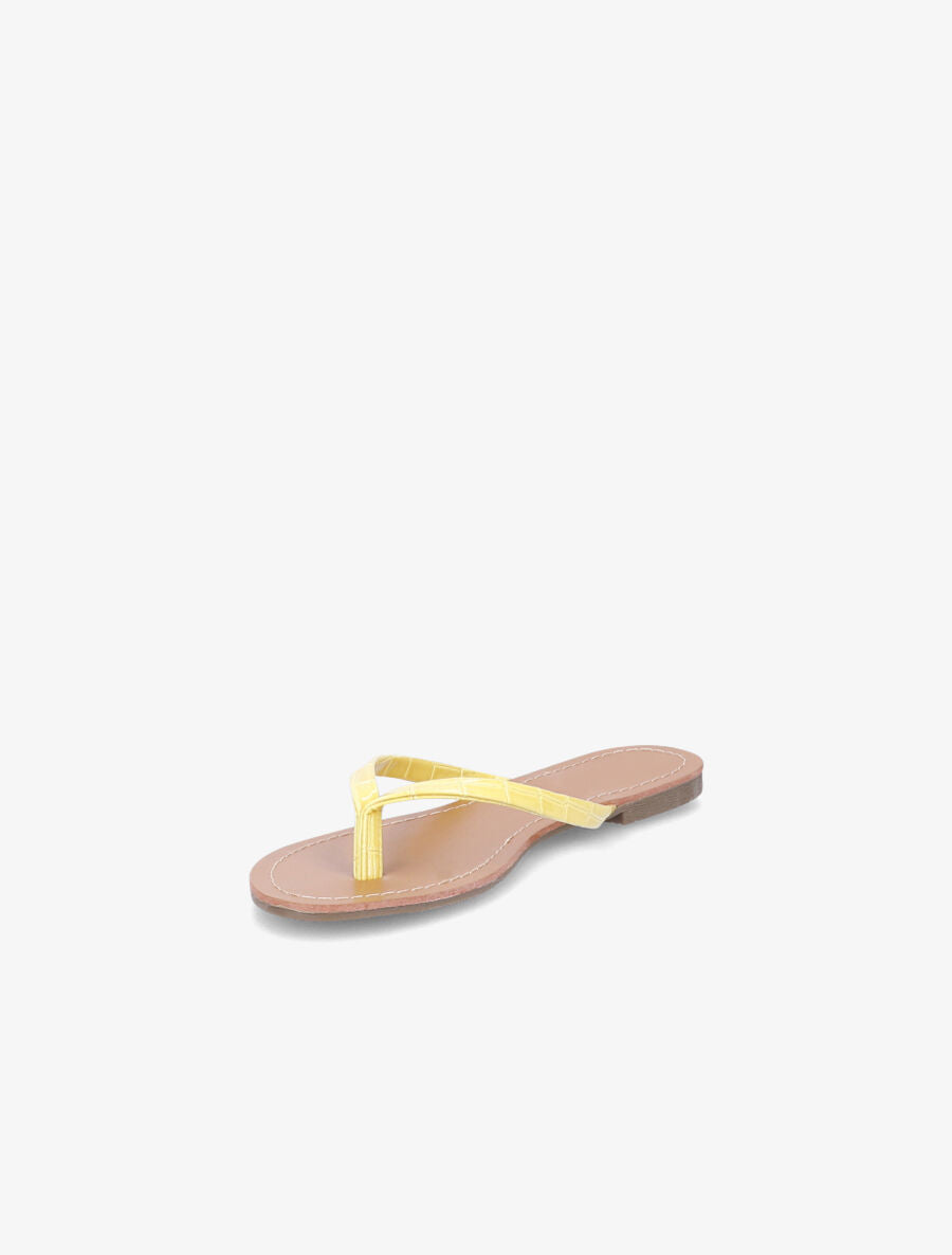 Tongs classiques en simili effet croco - Jaune - 3