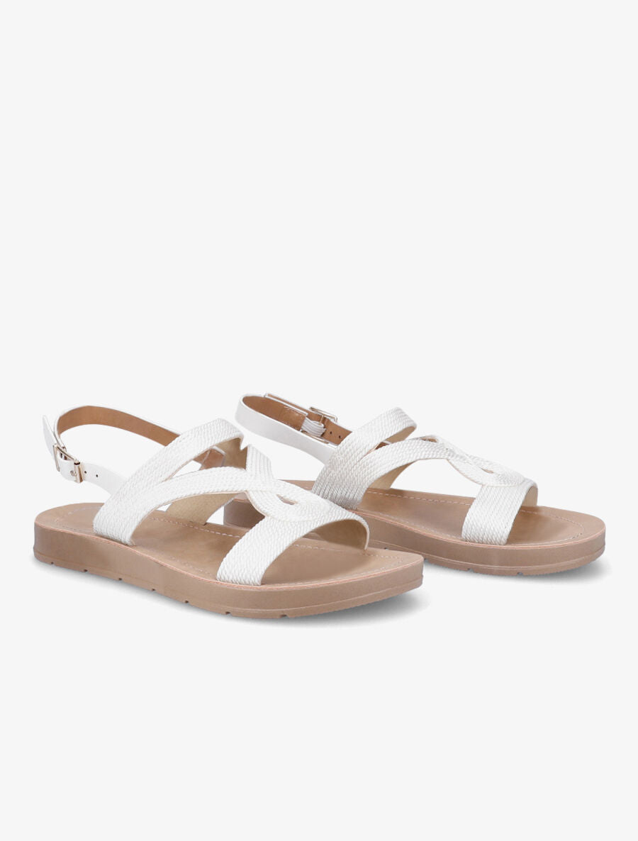 Nu-pieds à cordes entrelacées - Blanc - 4