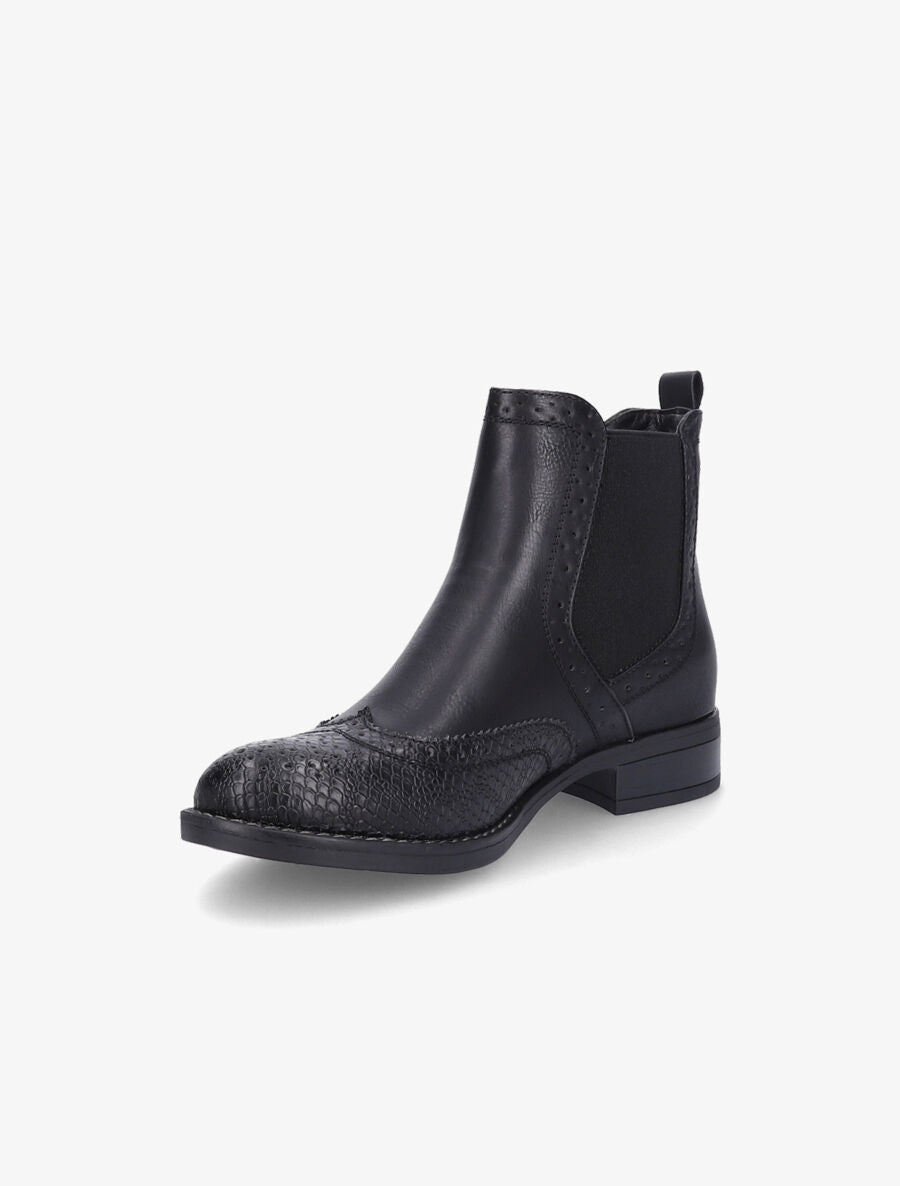 Bottines bi-matière effet patiné - Noir - 3